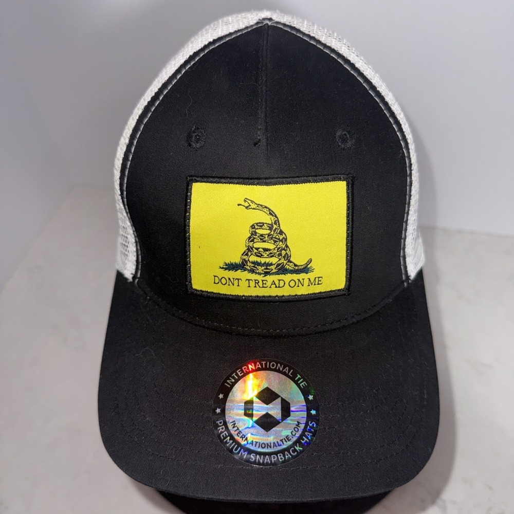GASDEN DON'T TREAD ON ME TRUCKER MESH STYLE KHAKI STONE EMBROIDERED HAT CAP NWT